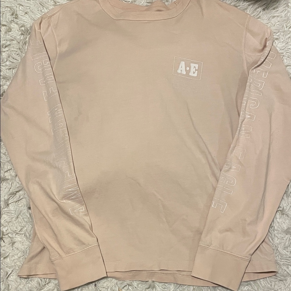 American Eagle Men’s Pink Long Sleeve Shirt